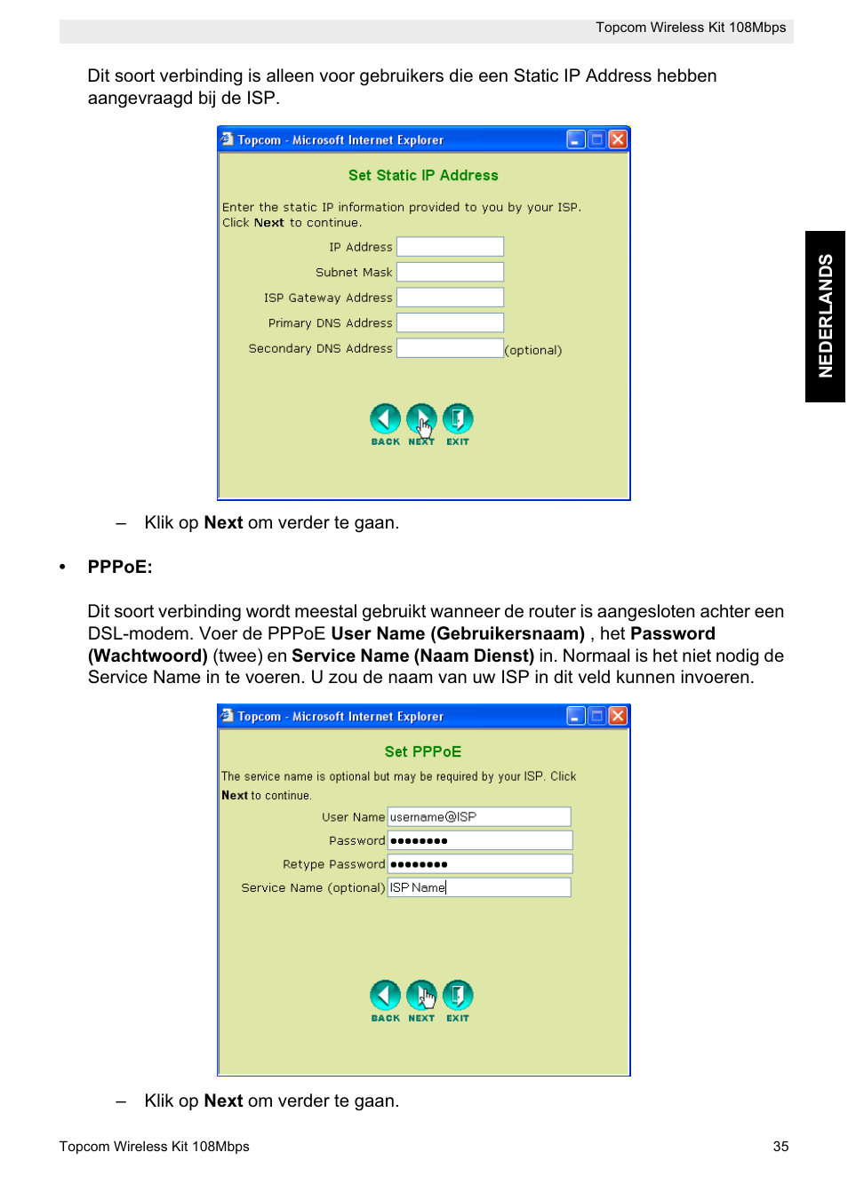 Topcom Wireless Kit 108MBPS User Manual | Page 35 / 100