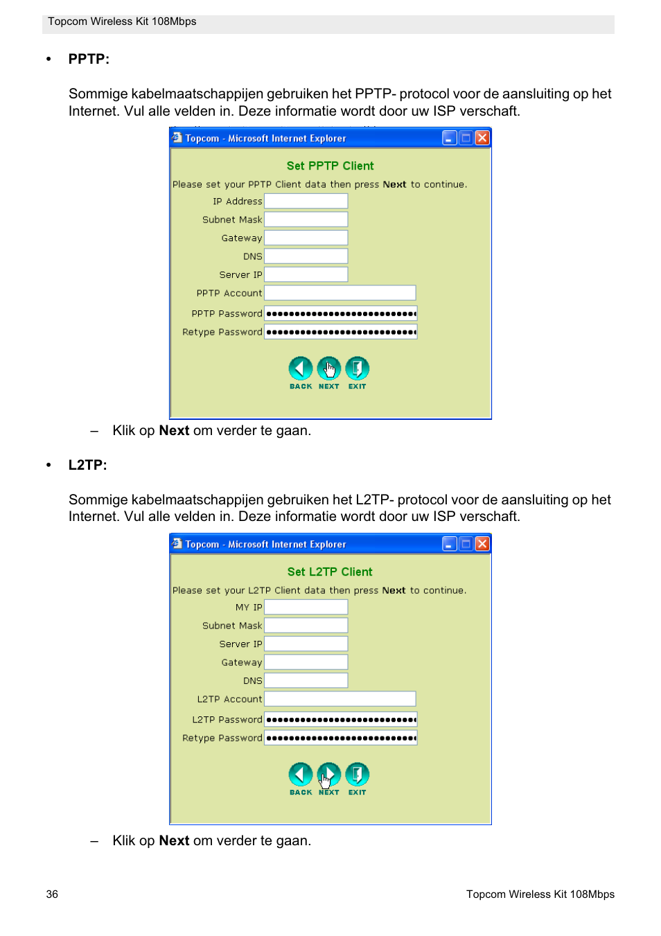 Topcom Wireless Kit 108MBPS User Manual | Page 36 / 100