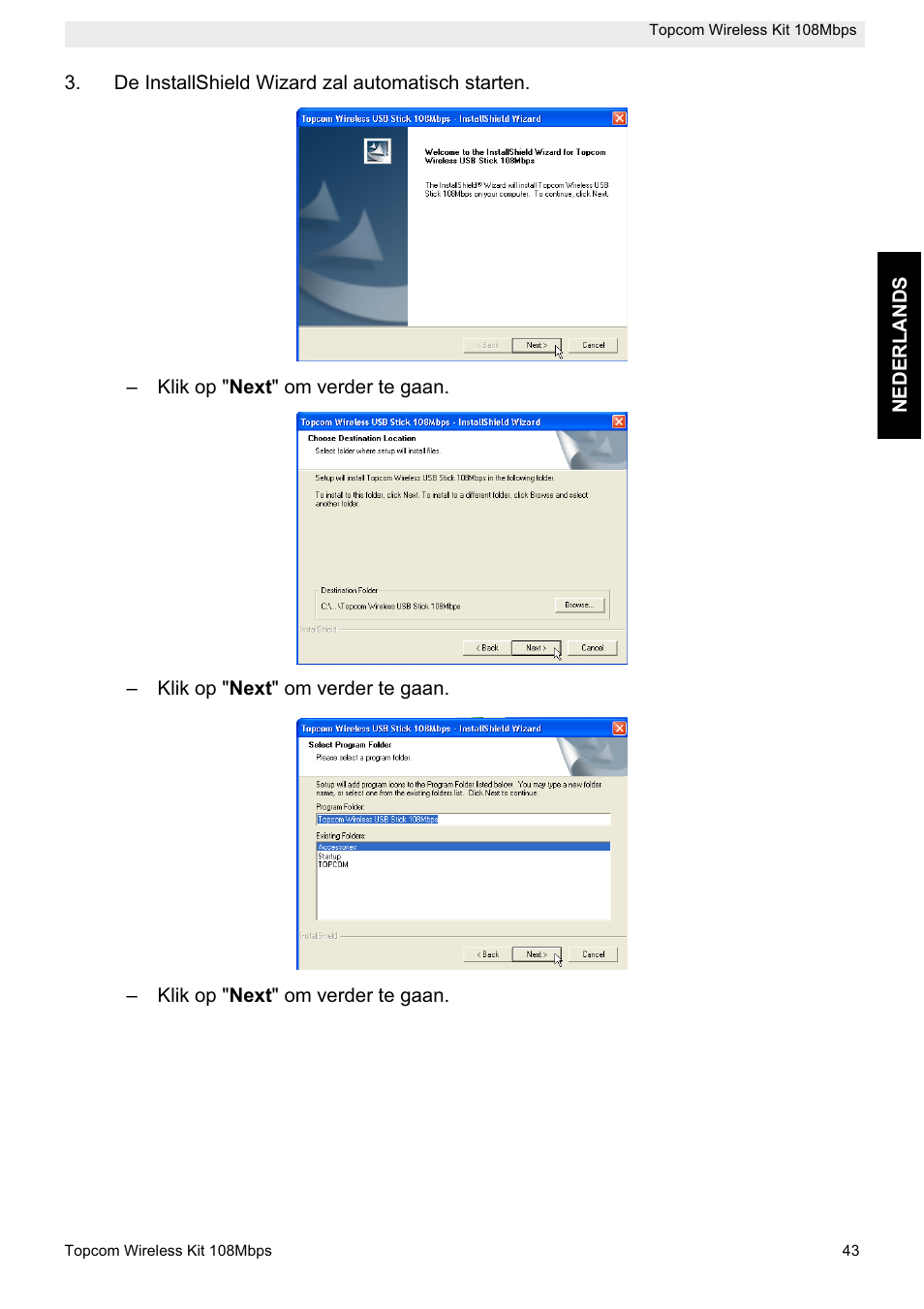 Topcom Wireless Kit 108MBPS User Manual | Page 43 / 100