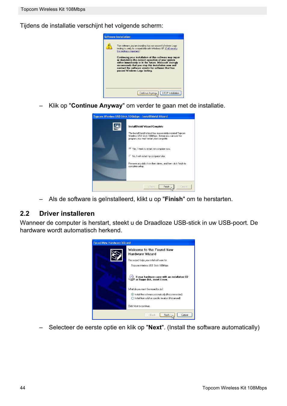 Topcom Wireless Kit 108MBPS User Manual | Page 44 / 100