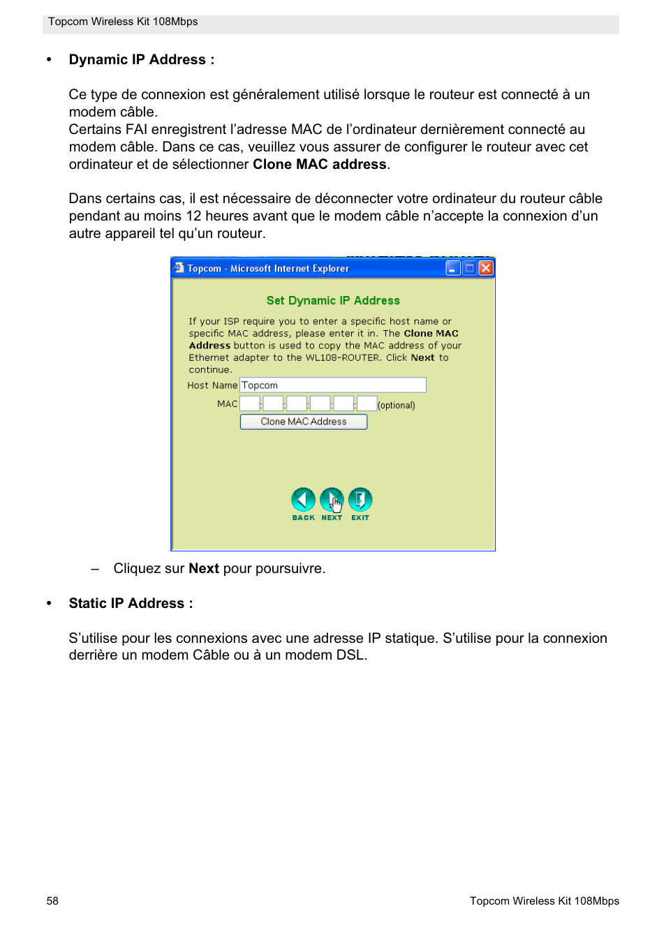 Topcom Wireless Kit 108MBPS User Manual | Page 58 / 100