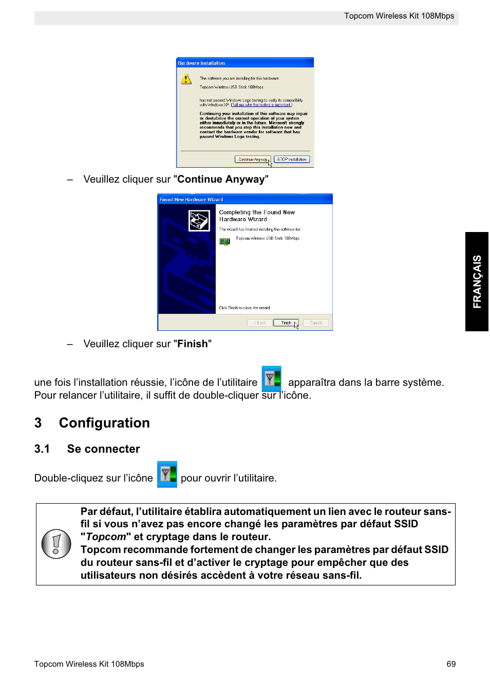 3configuration | Topcom Wireless Kit 108MBPS User Manual | Page 69 / 100