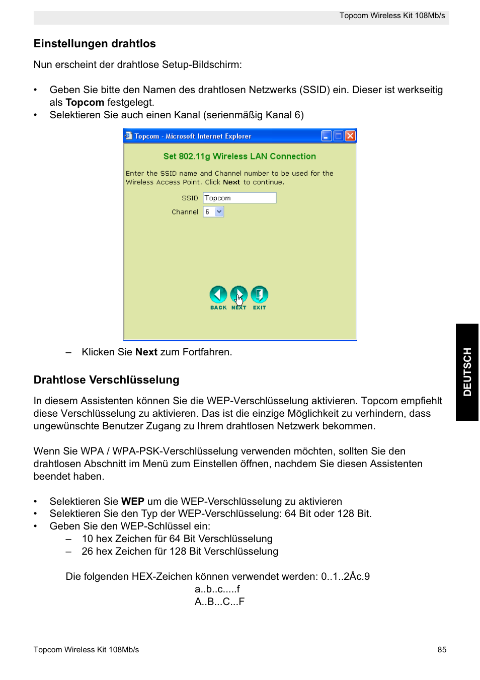 Topcom Wireless Kit 108MBPS User Manual | Page 85 / 100