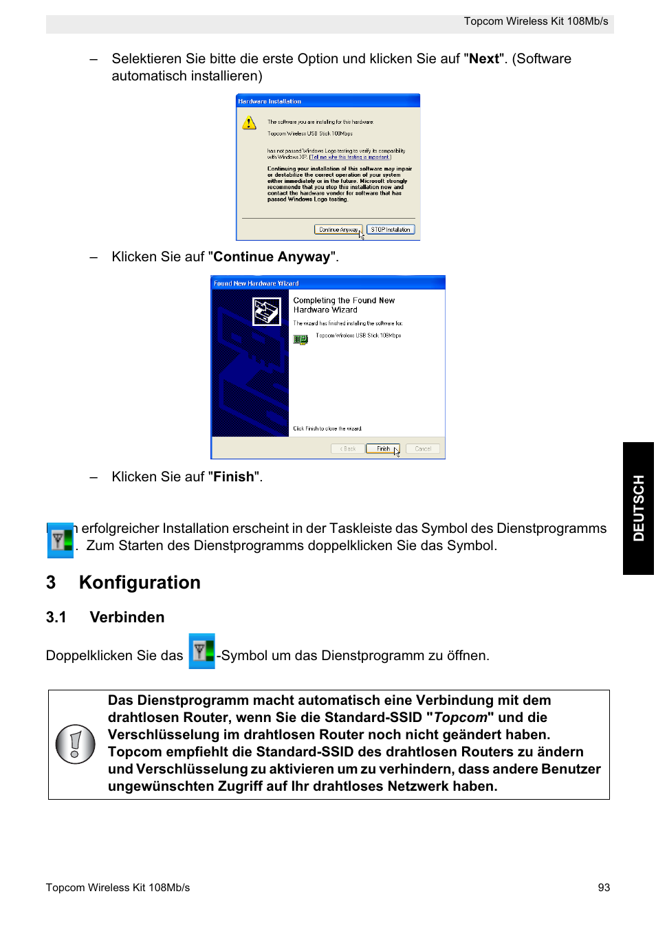 3konfiguration | Topcom Wireless Kit 108MBPS User Manual | Page 93 / 100