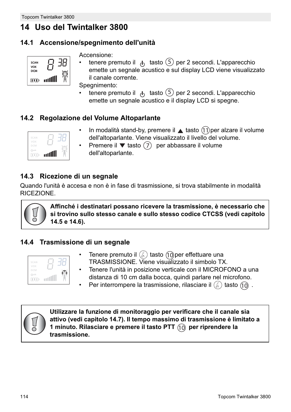 4 trasmissione di un segnale | Topcom Twin Talker 3800 User Manual | Page 116 / 188