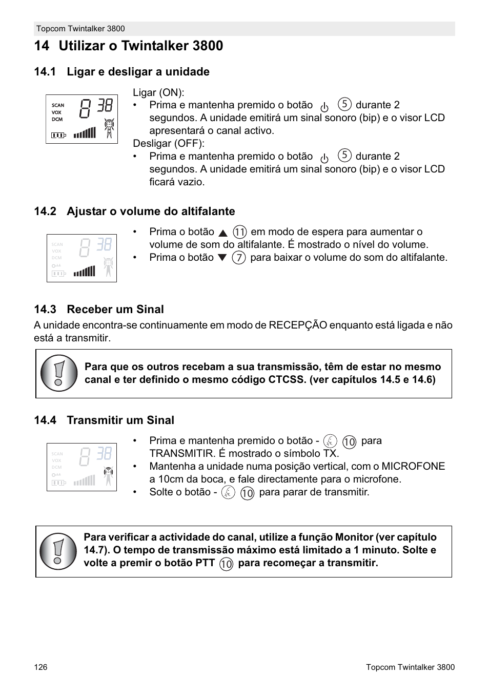 4 transmitir um sinal | Topcom Twin Talker 3800 User Manual | Page 128 / 188