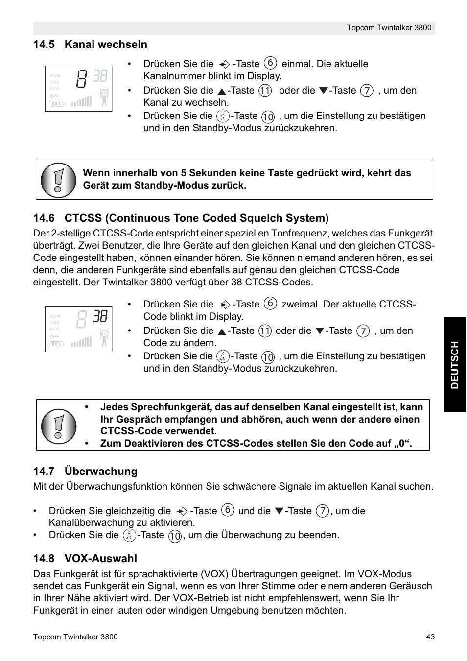 Topcom Twin Talker 3800 User Manual | Page 45 / 188