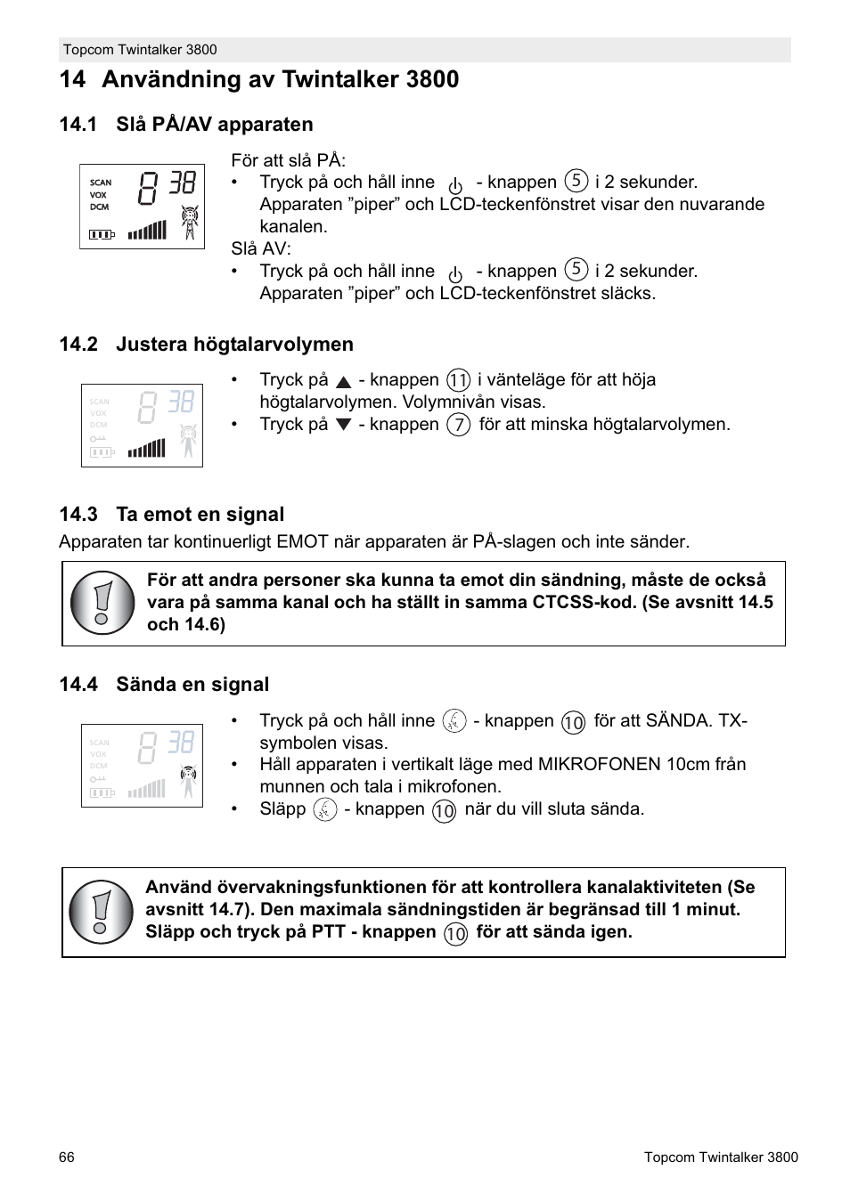 4 sända en signal | Topcom Twin Talker 3800 User Manual | Page 68 / 188