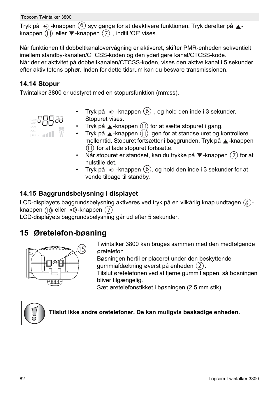 15 øretelefon-bøsning | Topcom Twin Talker 3800 User Manual | Page 84 / 188