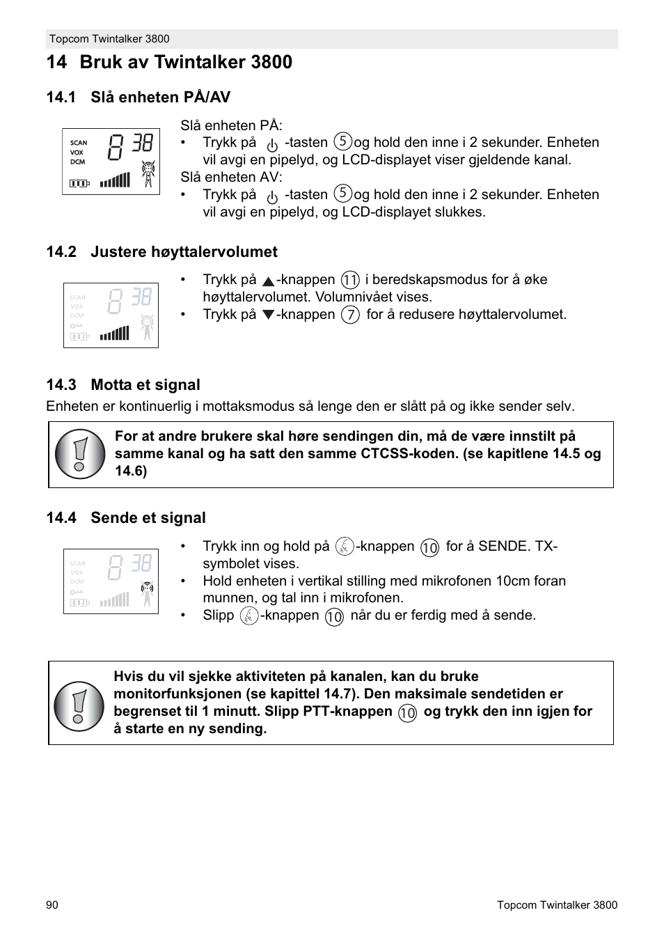 4 sende et signal | Topcom Twin Talker 3800 User Manual | Page 92 / 188