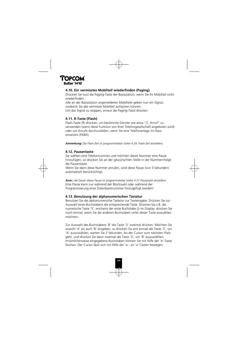 Topcom BUTLER 1410 User Manual | Page 100 / 120