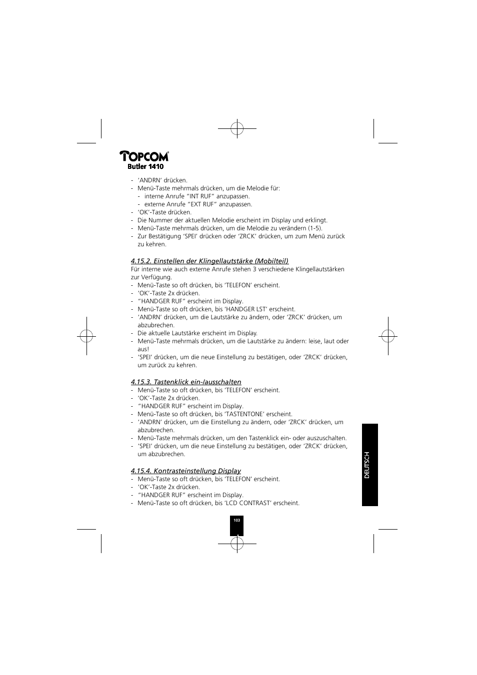 Topcom BUTLER 1410 User Manual | Page 103 / 120