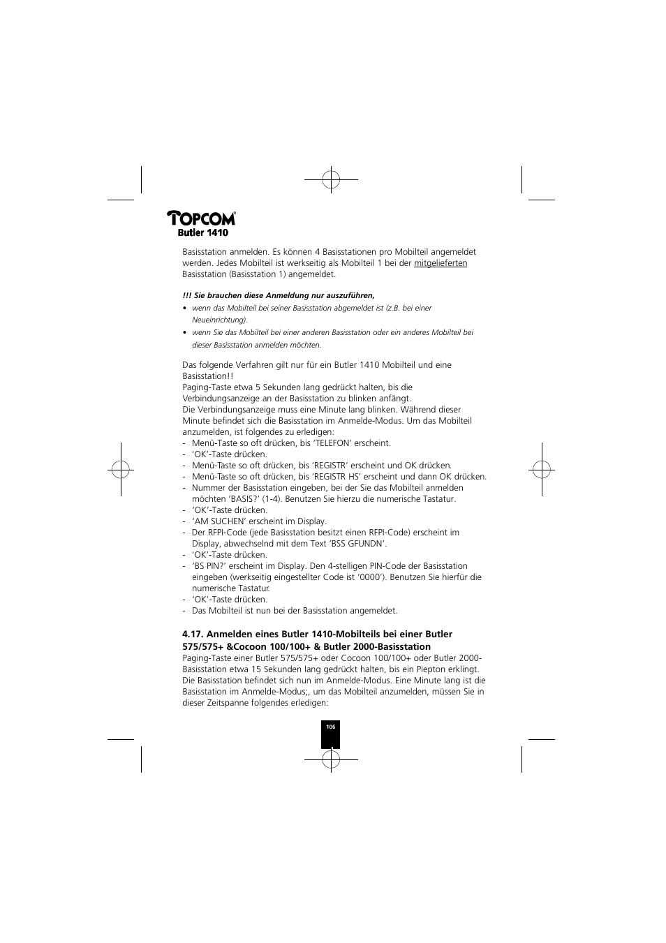 Topcom BUTLER 1410 User Manual | Page 106 / 120