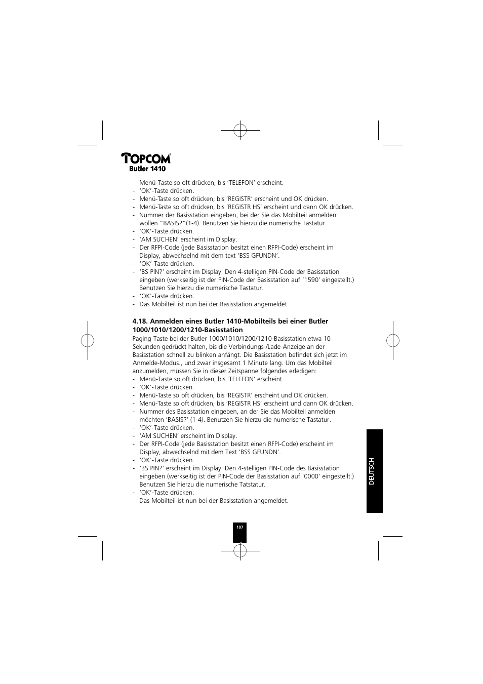 Topcom BUTLER 1410 User Manual | Page 107 / 120