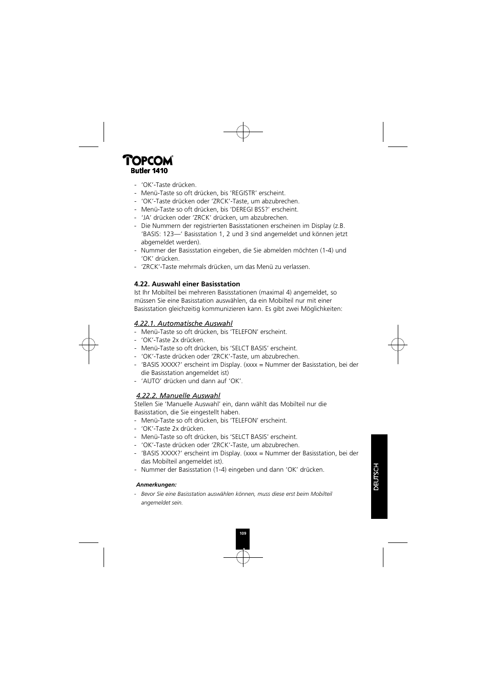 Topcom BUTLER 1410 User Manual | Page 109 / 120