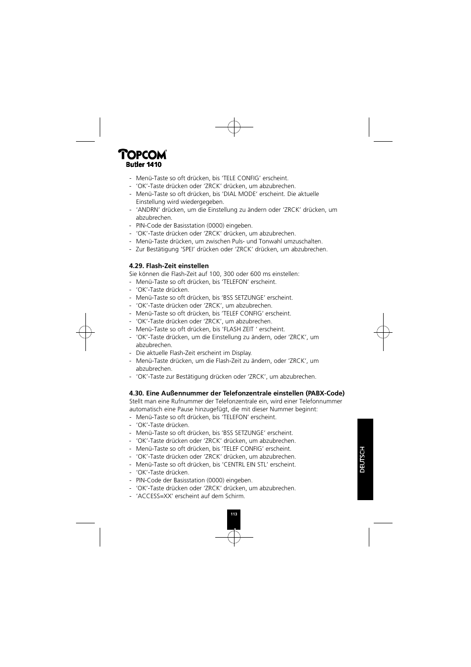 Topcom BUTLER 1410 User Manual | Page 113 / 120
