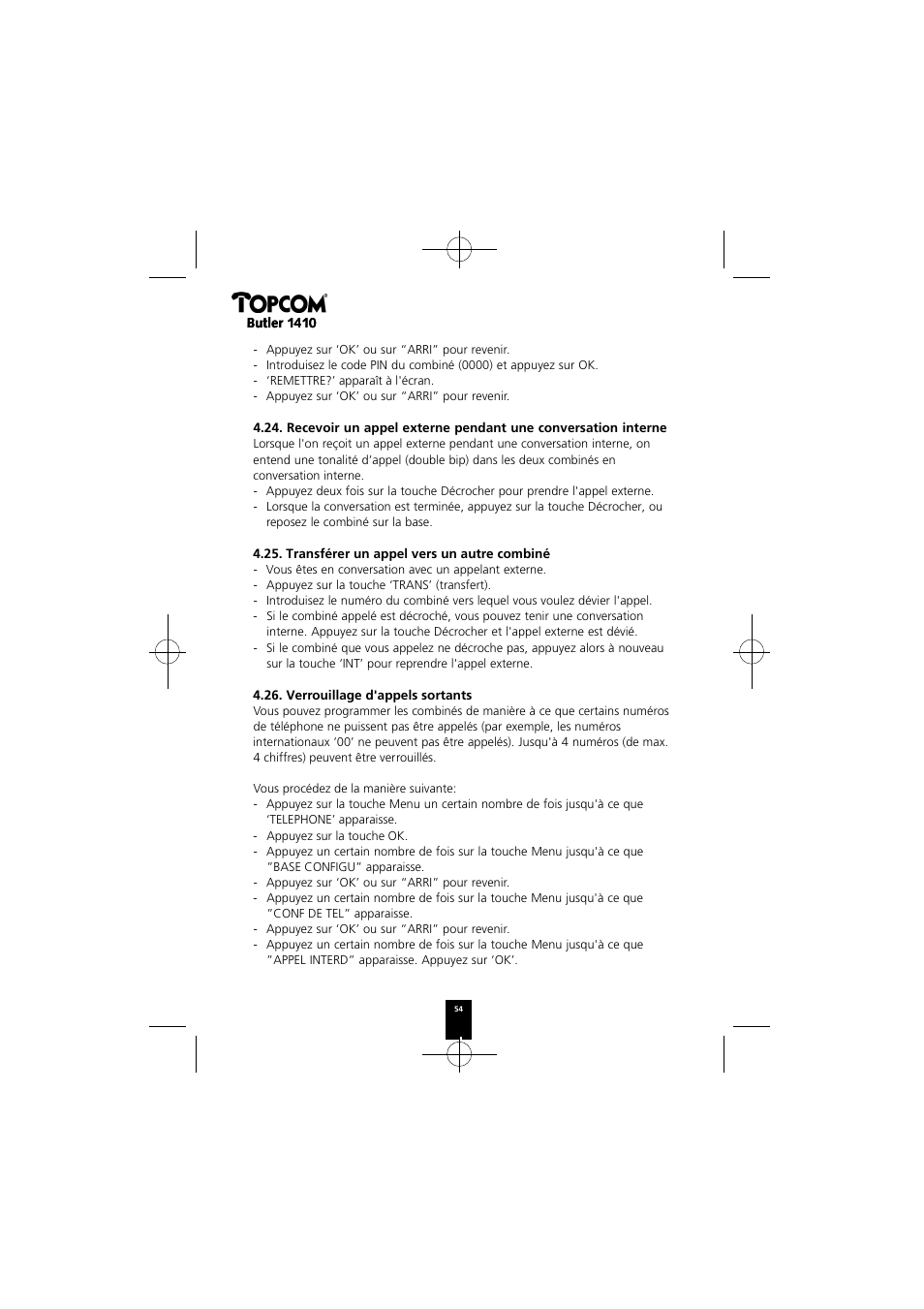 Topcom BUTLER 1410 User Manual | Page 54 / 120