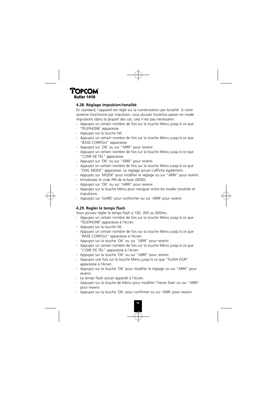 Topcom BUTLER 1410 User Manual | Page 56 / 120