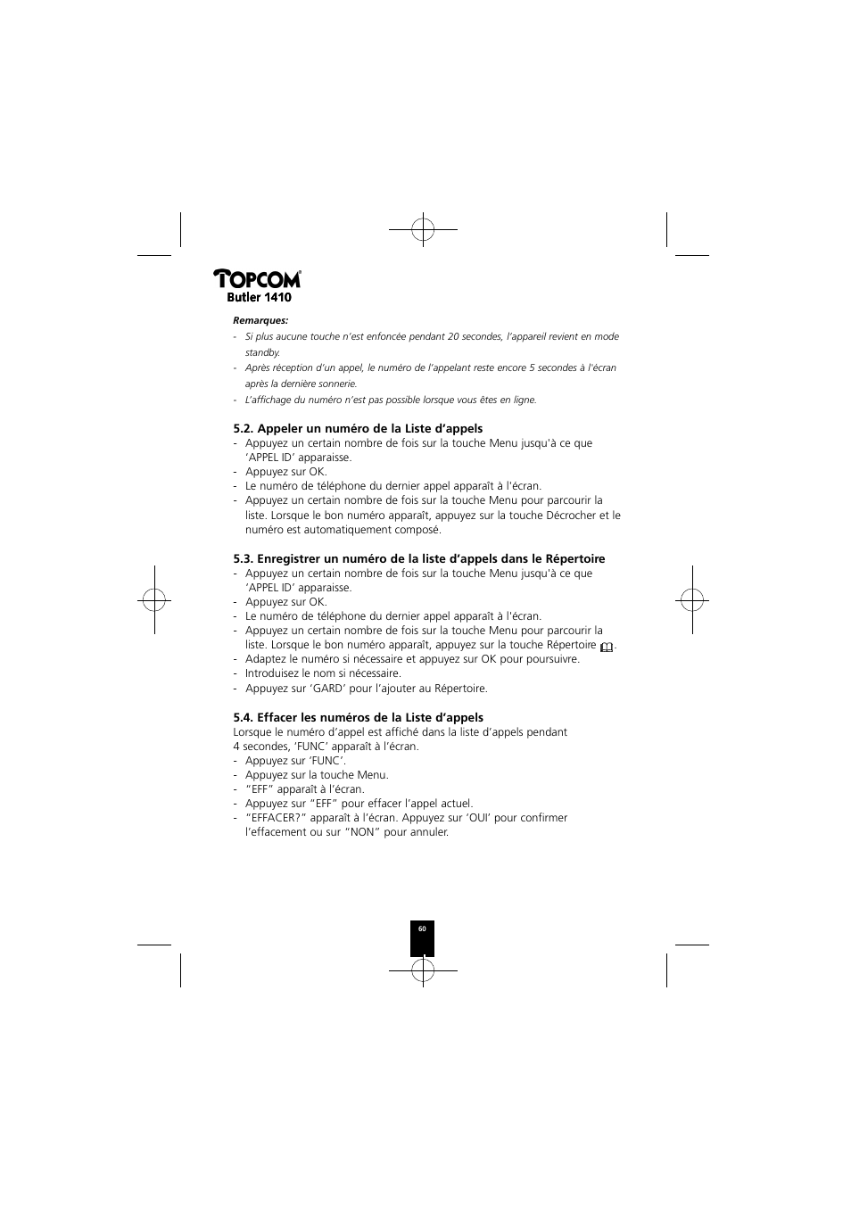 Topcom BUTLER 1410 User Manual | Page 60 / 120