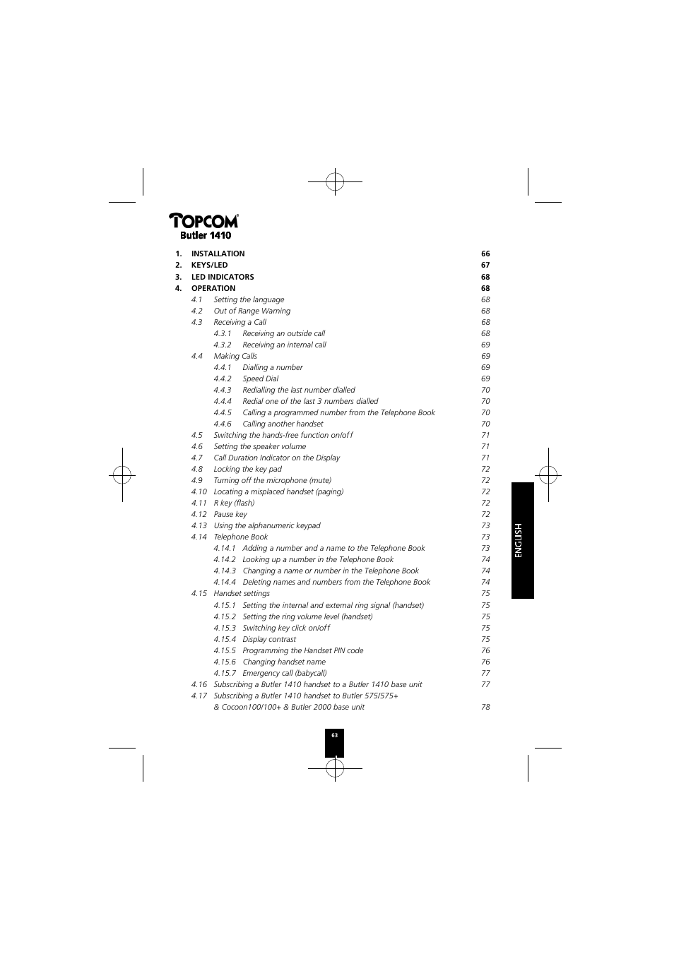 Topcom BUTLER 1410 User Manual | Page 63 / 120