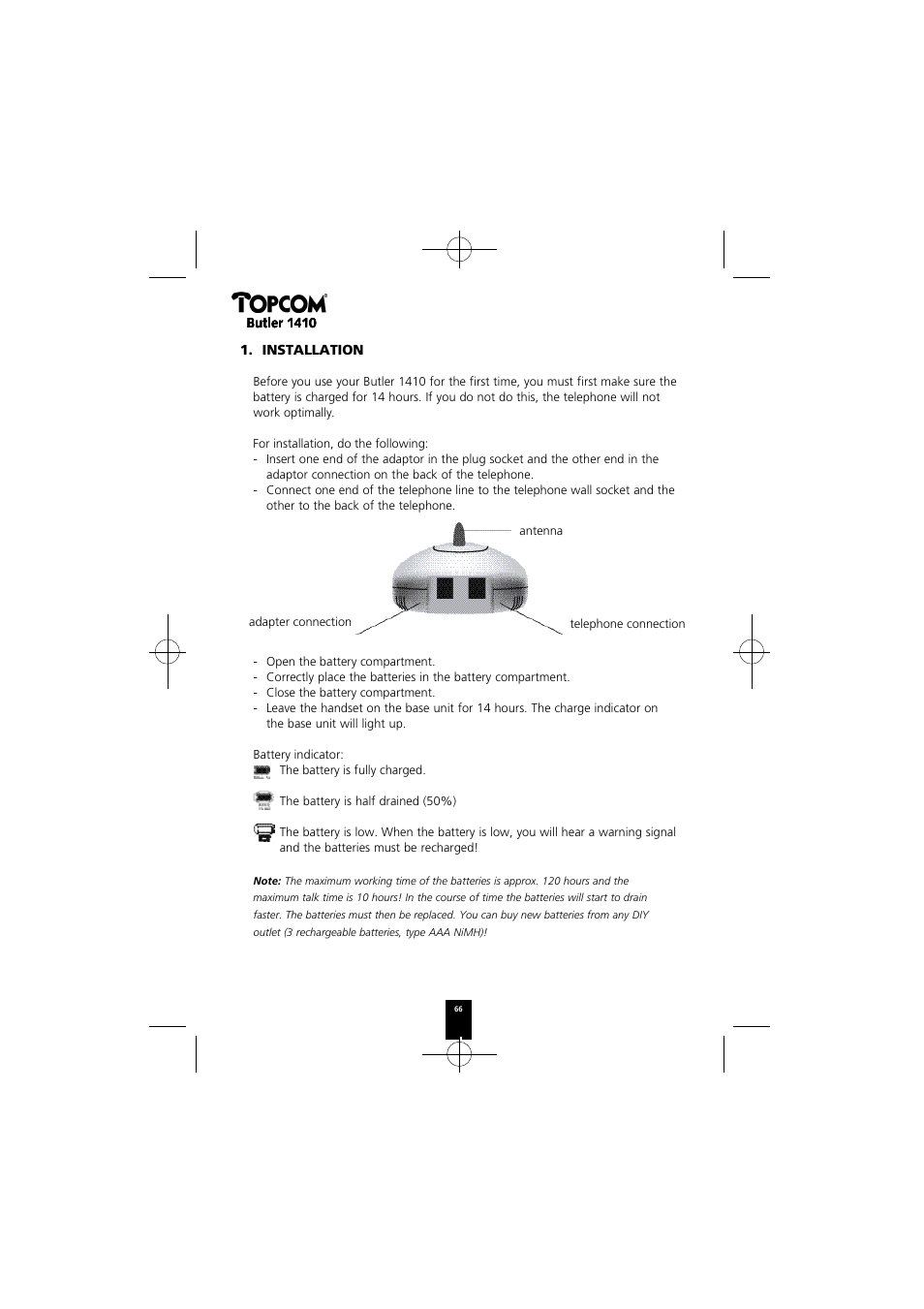 Topcom BUTLER 1410 User Manual | Page 66 / 120