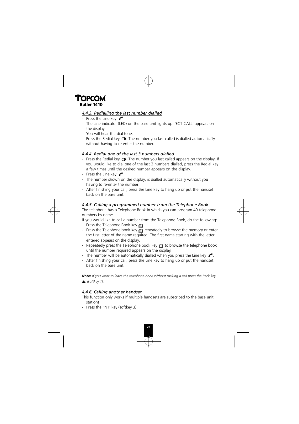 Topcom BUTLER 1410 User Manual | Page 70 / 120