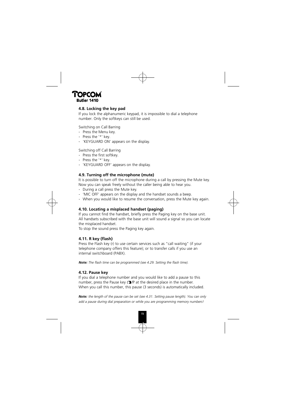 Topcom BUTLER 1410 User Manual | Page 72 / 120