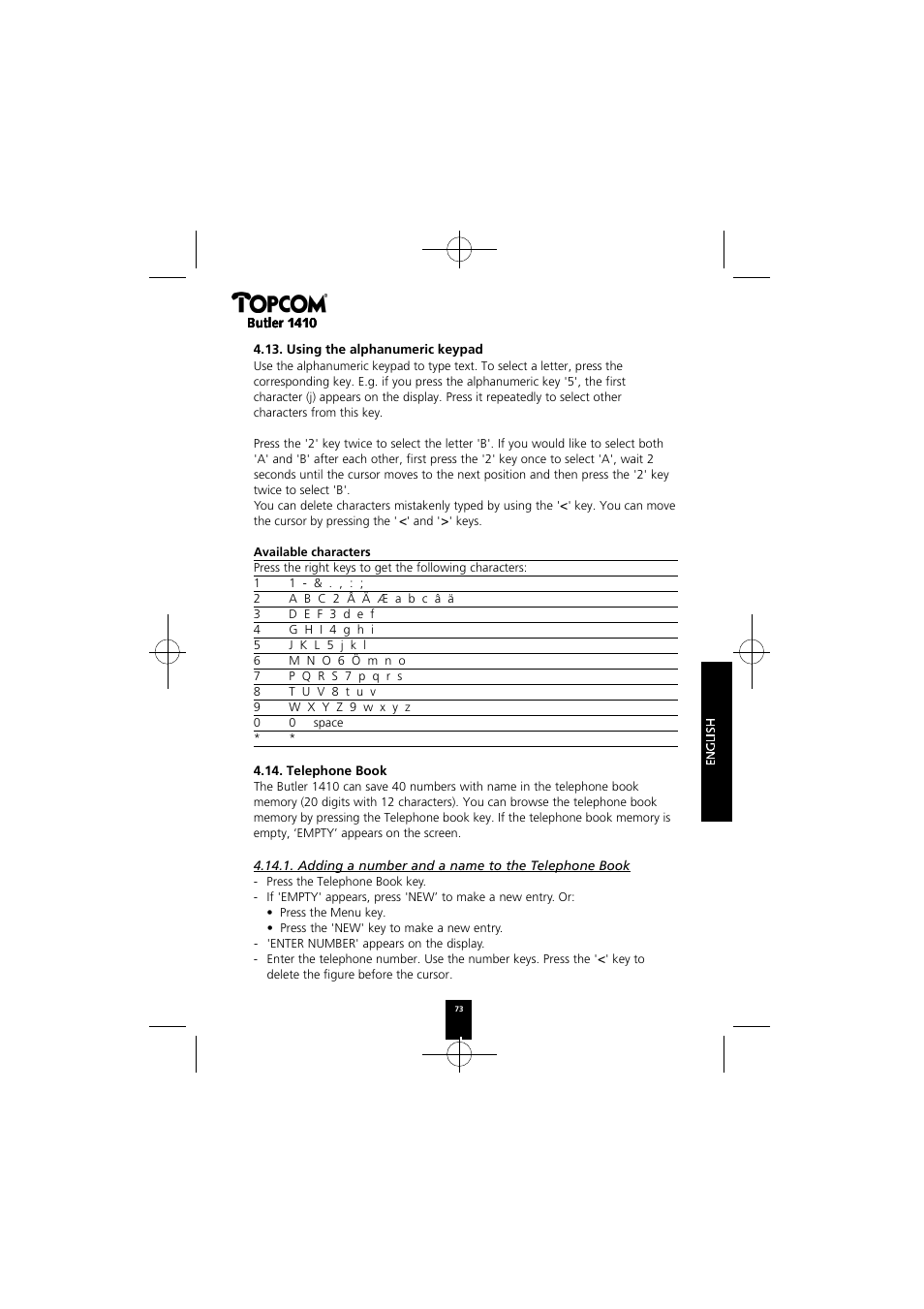 Topcom BUTLER 1410 User Manual | Page 73 / 120