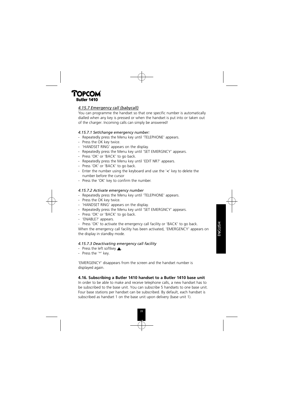 Topcom BUTLER 1410 User Manual | Page 77 / 120