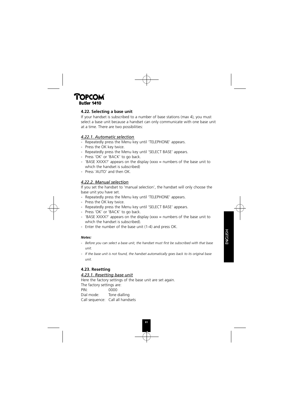 Topcom BUTLER 1410 User Manual | Page 81 / 120