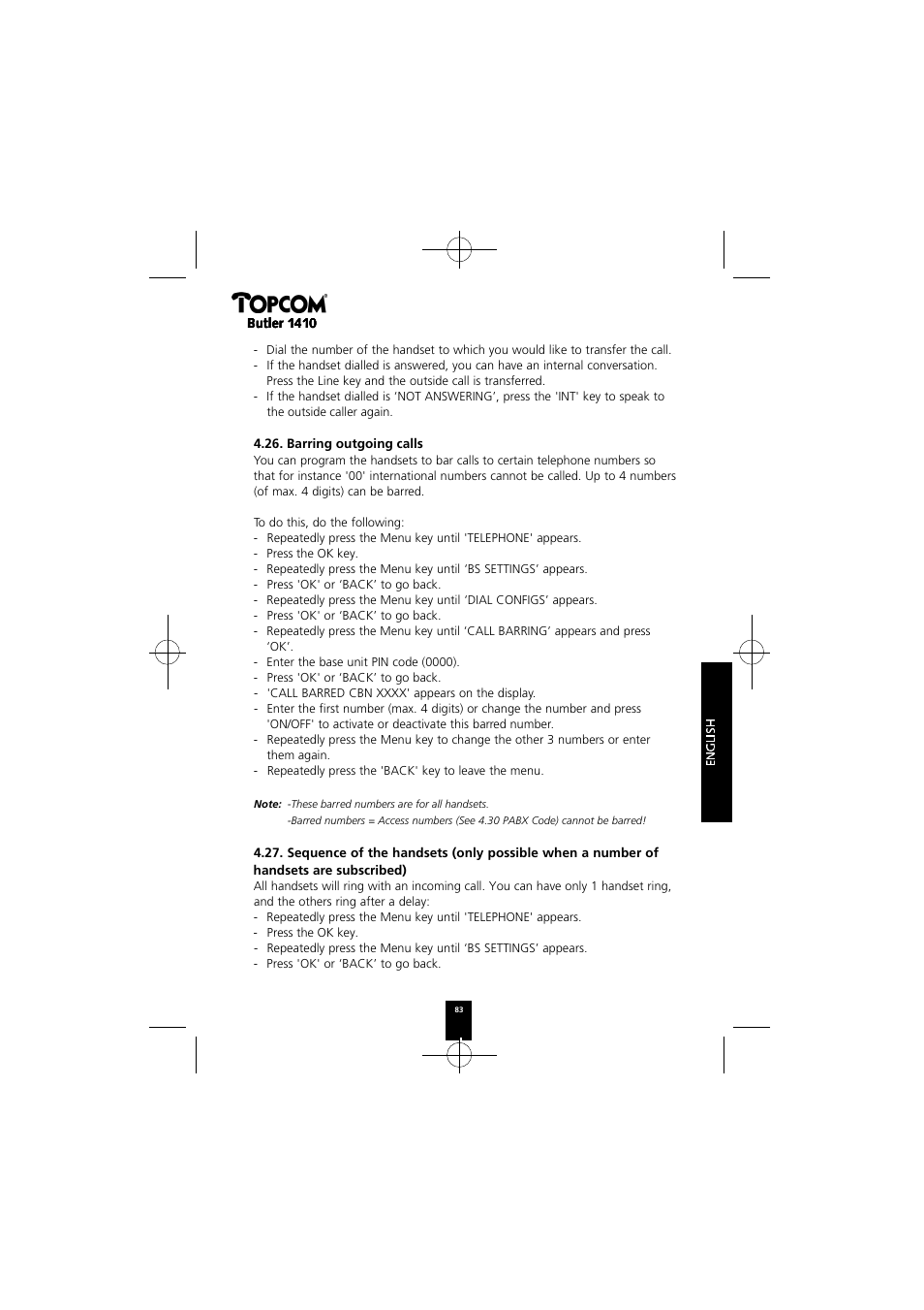 Topcom BUTLER 1410 User Manual | Page 83 / 120