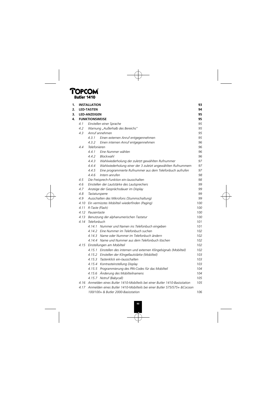 Topcom BUTLER 1410 User Manual | Page 90 / 120