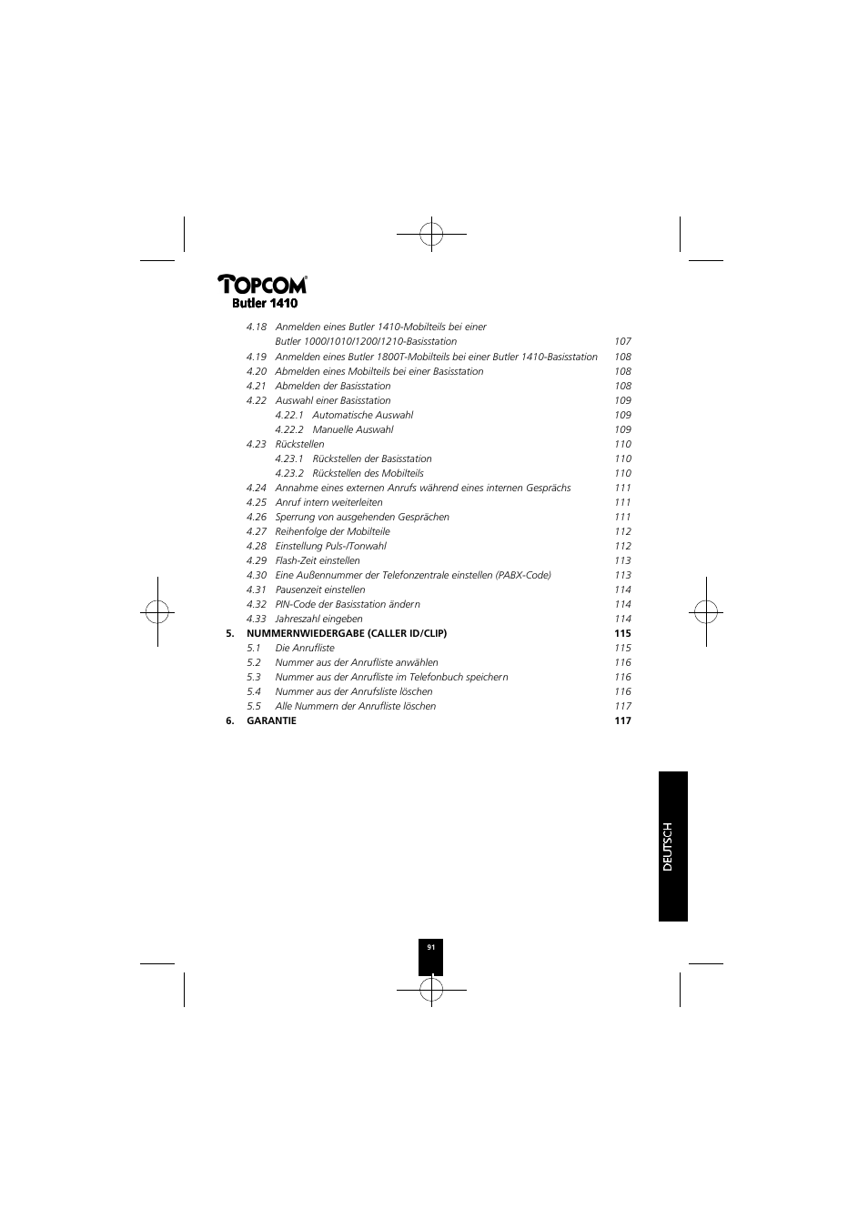 Topcom BUTLER 1410 User Manual | Page 91 / 120