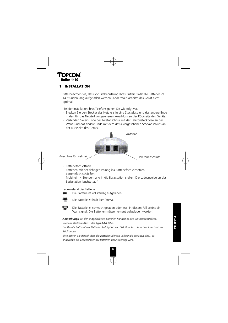 Topcom BUTLER 1410 User Manual | Page 93 / 120