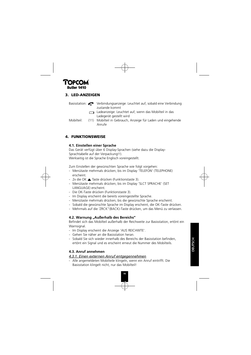 Topcom BUTLER 1410 User Manual | Page 95 / 120