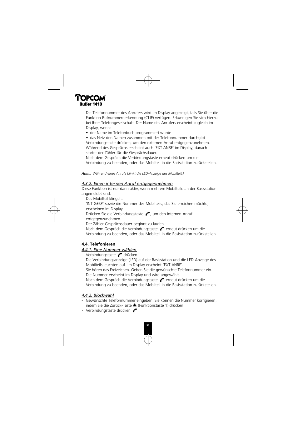 Topcom BUTLER 1410 User Manual | Page 96 / 120
