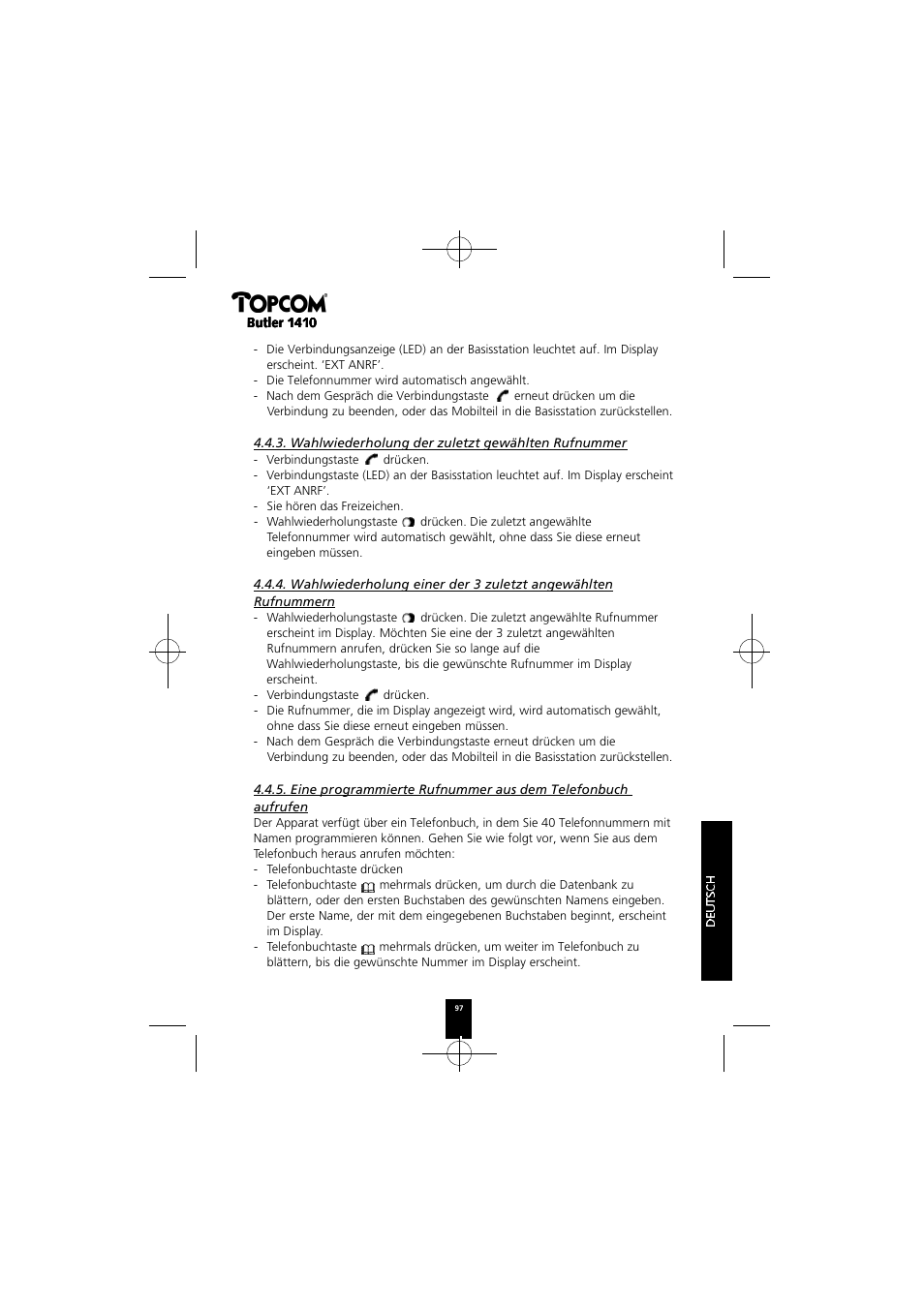 Topcom BUTLER 1410 User Manual | Page 97 / 120
