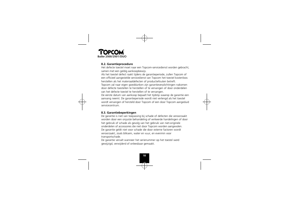 Topcom Butler 2501 DUO User Manual | Page 18 / 75