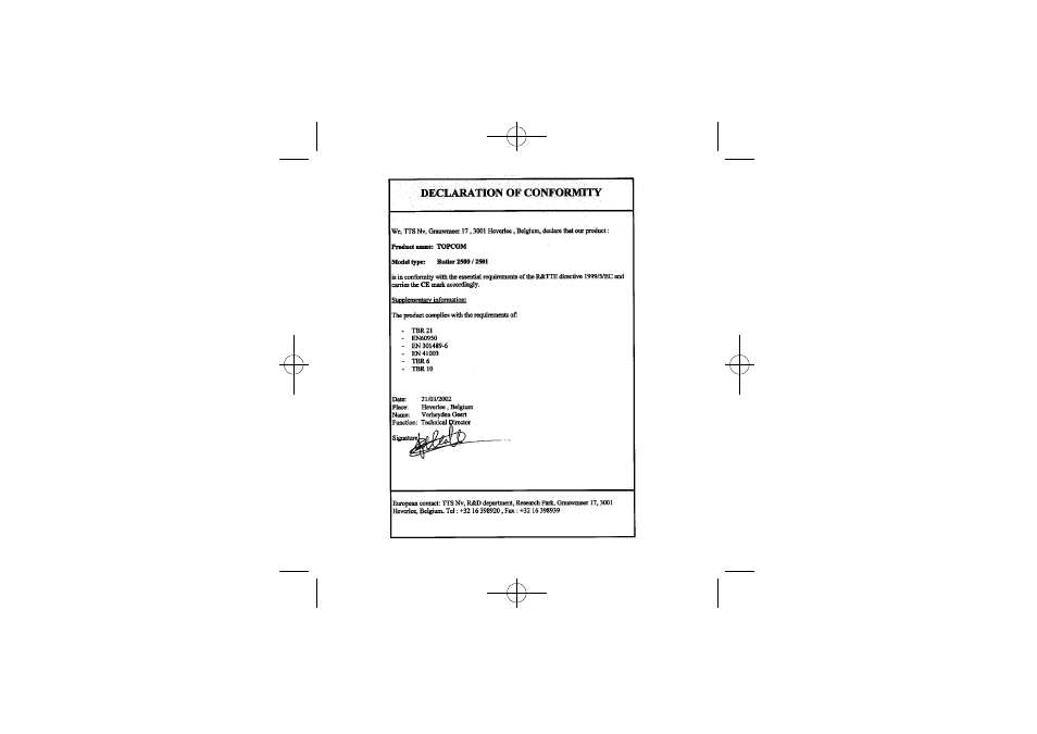 Topcom Butler 2501 DUO User Manual | Page 2 / 75