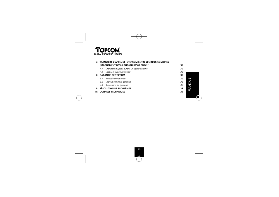 Topcom Butler 2501 DUO User Manual | Page 23 / 75