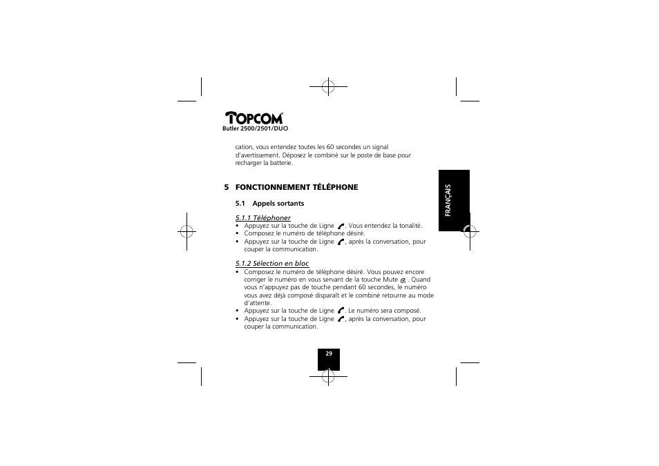 Topcom Butler 2501 DUO User Manual | Page 29 / 75