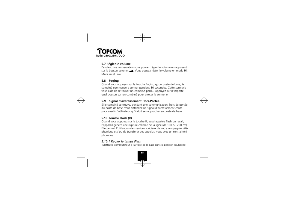 Topcom Butler 2501 DUO User Manual | Page 32 / 75