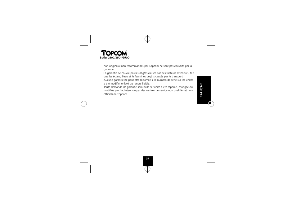 Topcom Butler 2501 DUO User Manual | Page 37 / 75