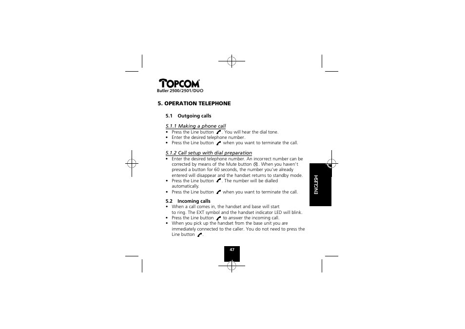 Topcom Butler 2501 DUO User Manual | Page 47 / 75