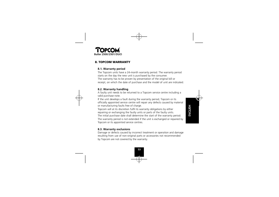 Topcom Butler 2501 DUO User Manual | Page 53 / 75