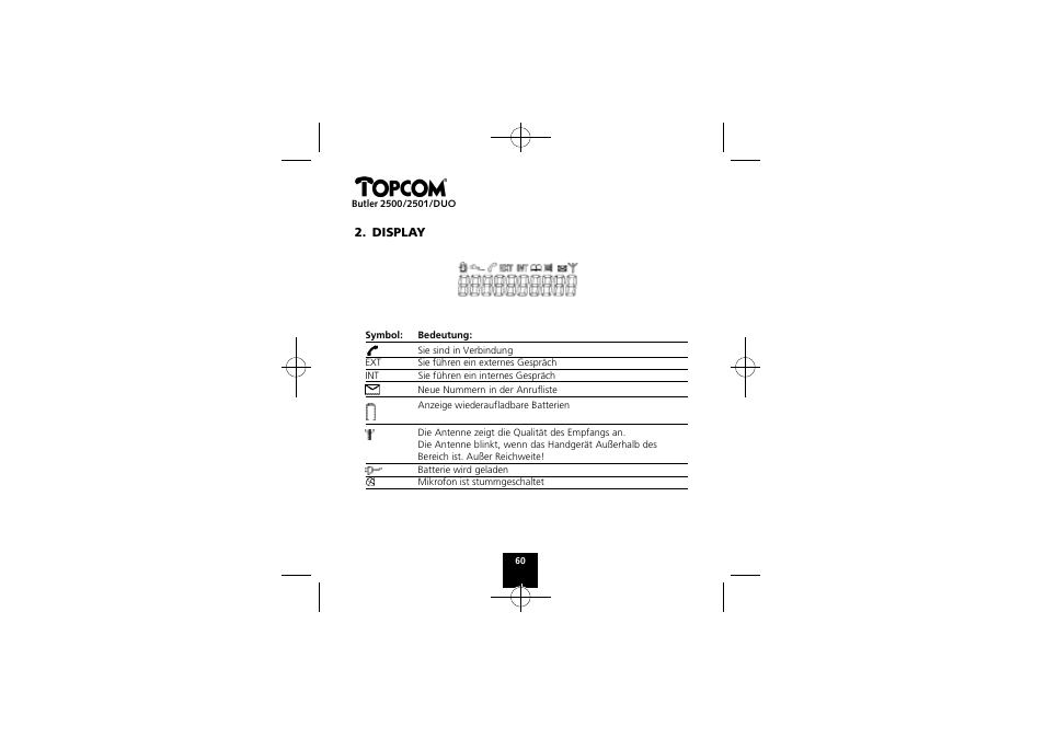 Topcom Butler 2501 DUO User Manual | Page 60 / 75