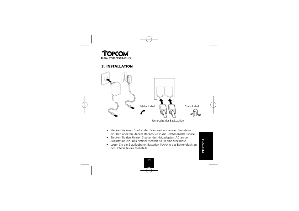 Topcom Butler 2501 DUO User Manual | Page 61 / 75