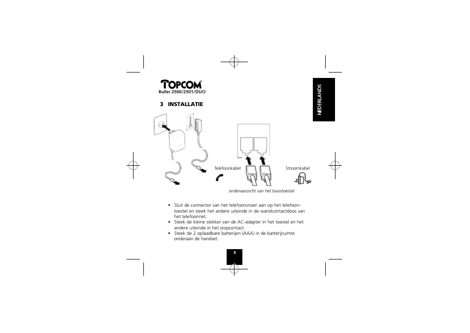 Topcom Butler 2501 DUO User Manual | Page 9 / 75