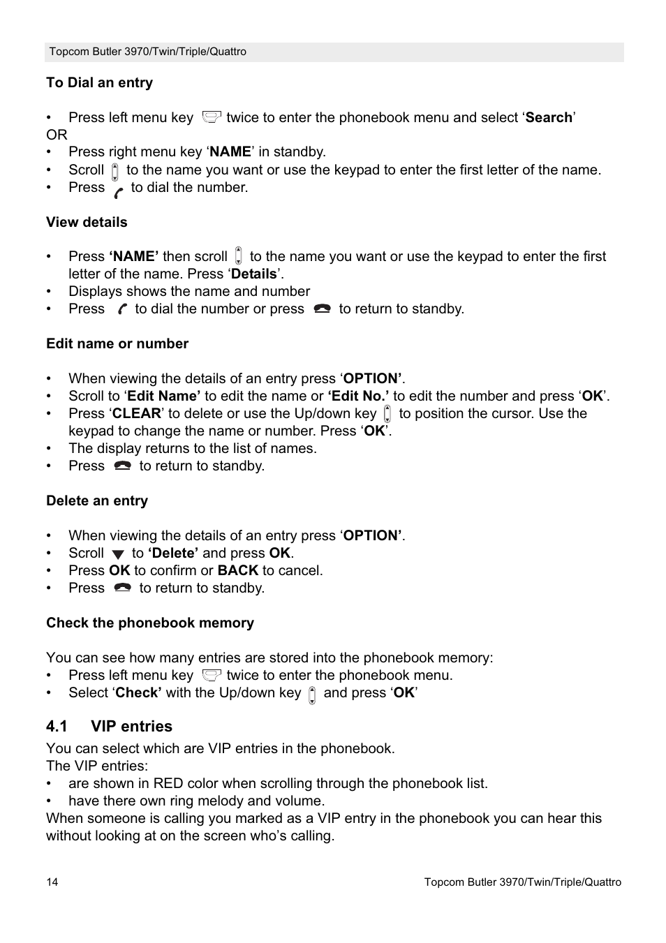 Topcom BUTLER 3970 User Manual | Page 14 / 28