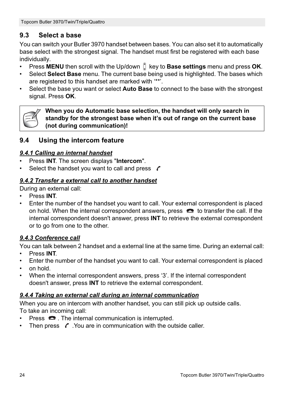 Topcom BUTLER 3970 User Manual | Page 24 / 28